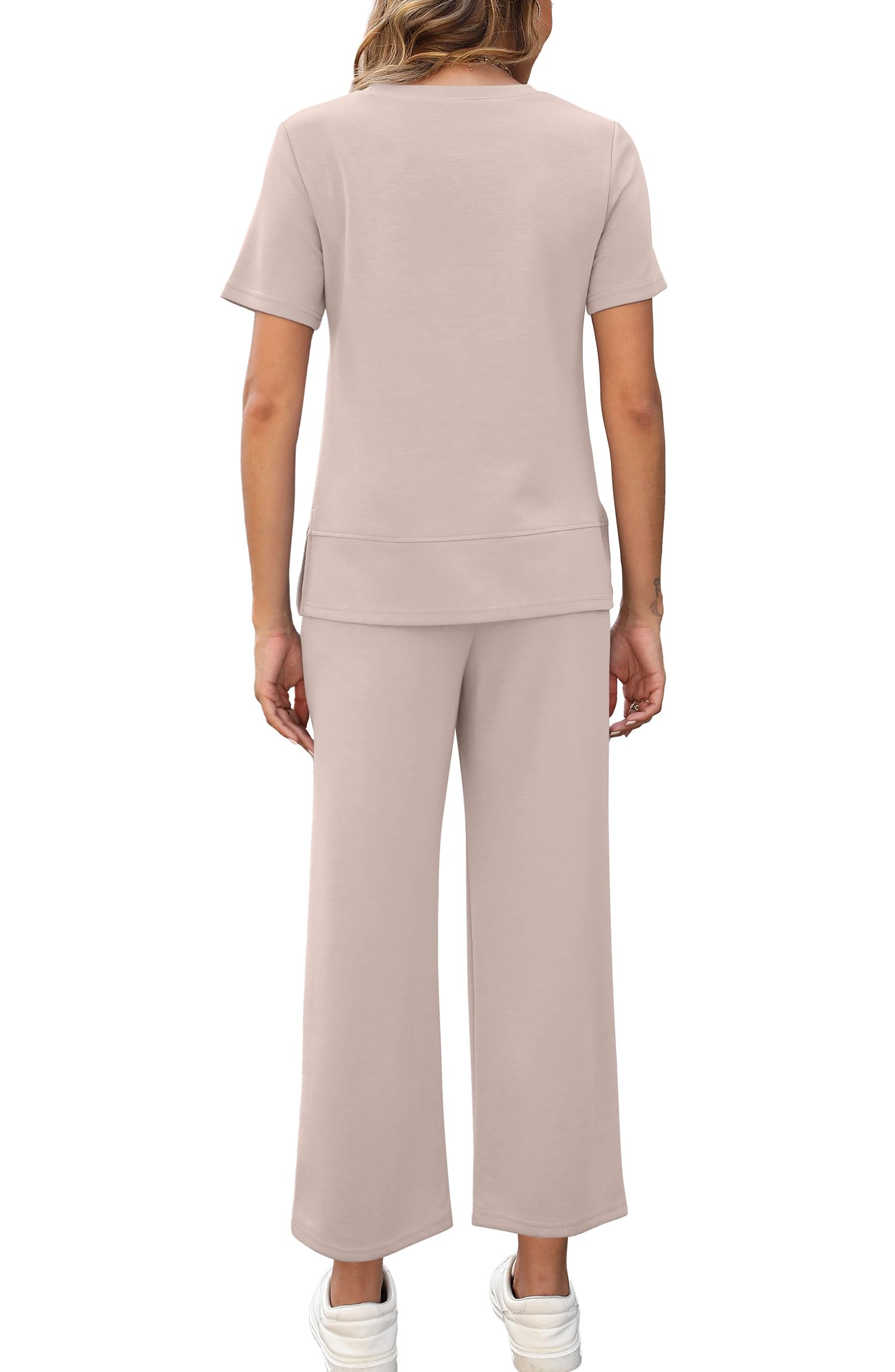 Limited time sale🔥Women's Casual Two Piece Slit Top and Wide Leg Pants(BUY 2 FREE SHIPPING)