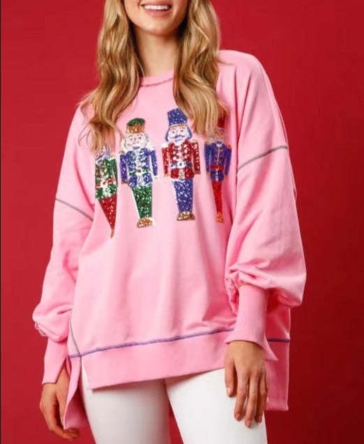 Christmas Sequin Nutcracker Sweatshirt (Buy 2 Free Shipping)