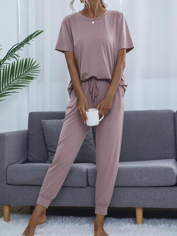✨Hot Sale✨Women's Casual Cozy 2 Piece Wear T-shirt&Cropped Pocket Drawstring Pants Set(Buy 2 get Free Shipping)