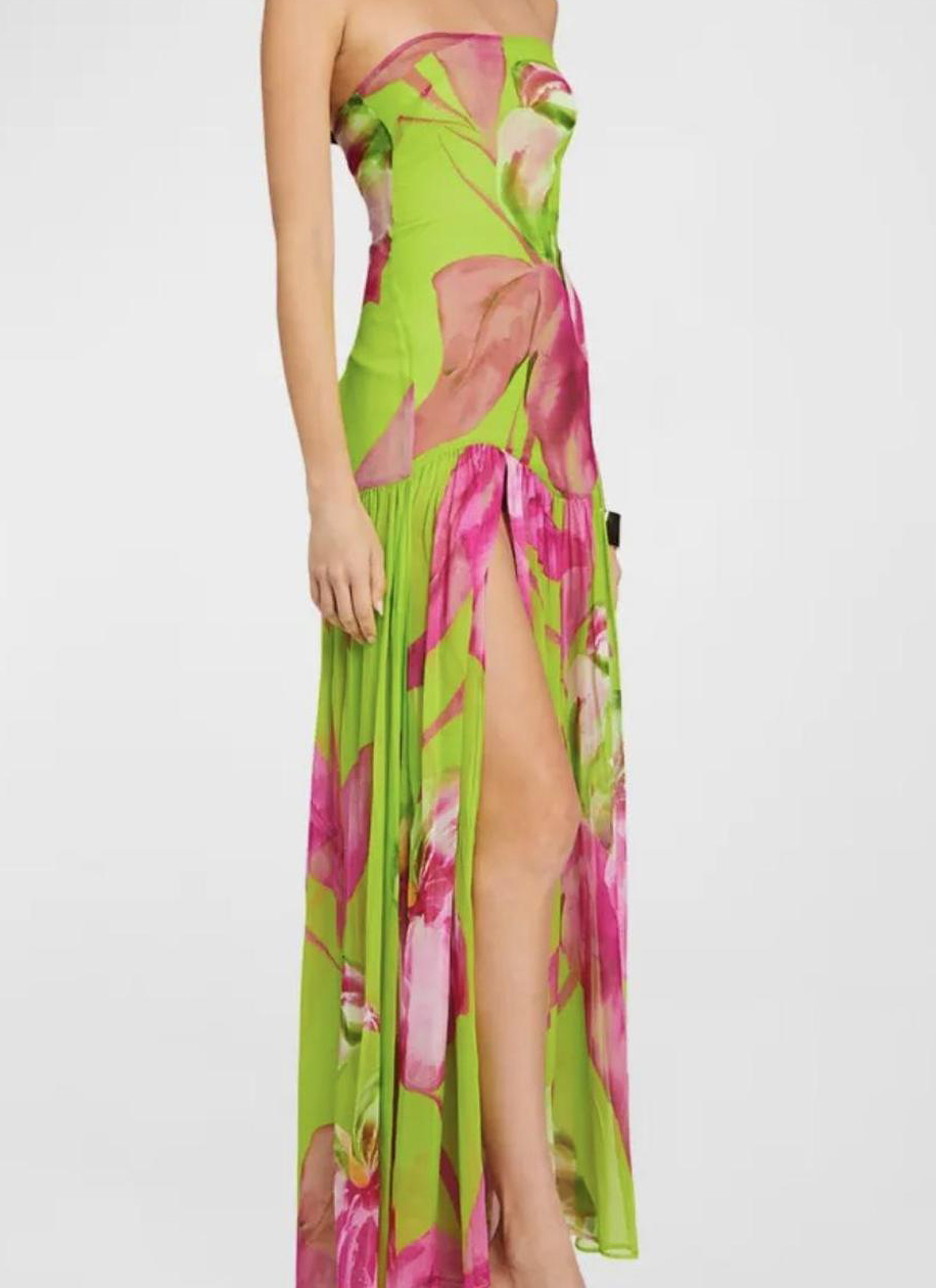 Women's tube top dress slim fit strapless backless high slit long dress