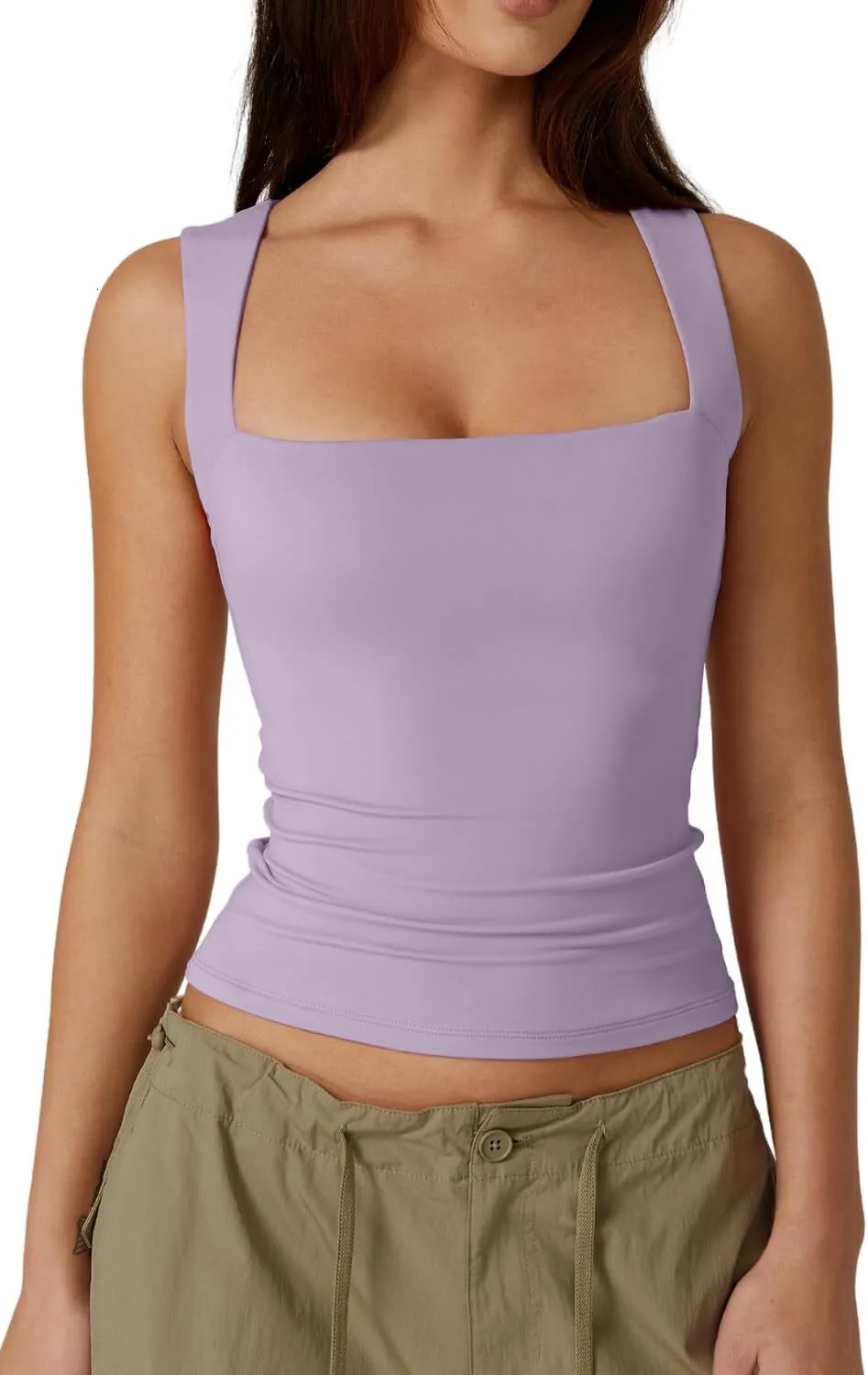 Women's Square Neck Sleeveless Double-Layer Tank Tops (Buy 3 Free Shipping)