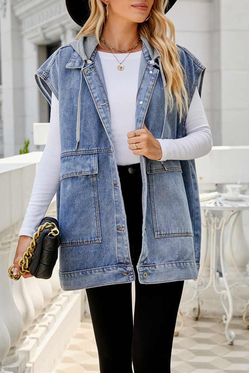 Hooded option denim Cargo Vest(BUY 2 FREE SHIPPING)