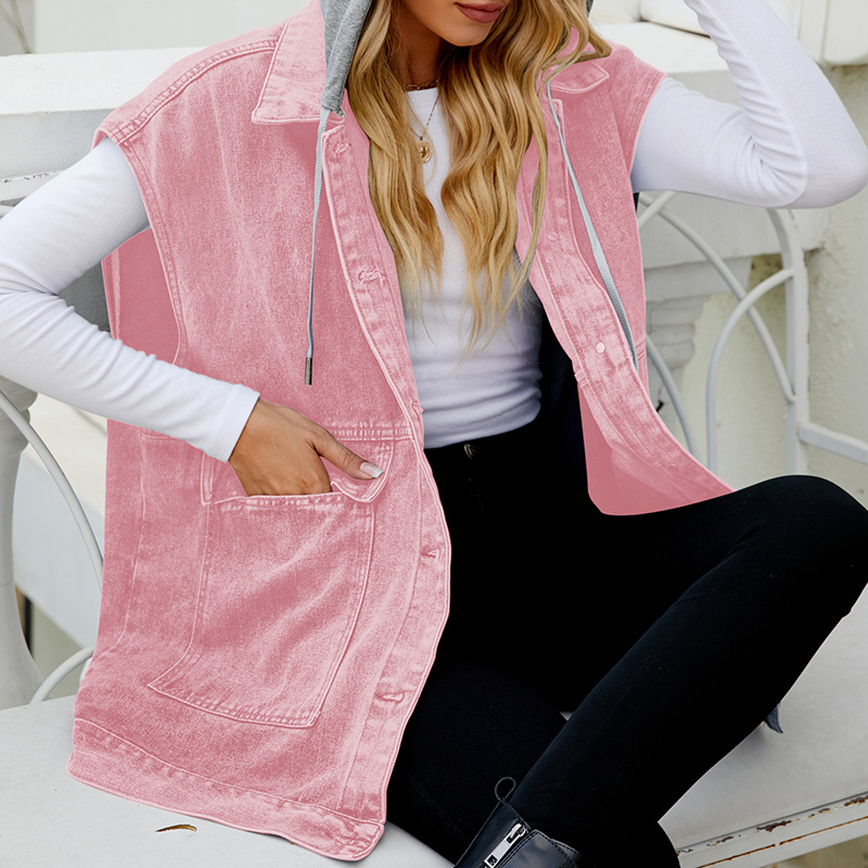 Hooded option denim Cargo Vest(BUY 2 FREE SHIPPING)