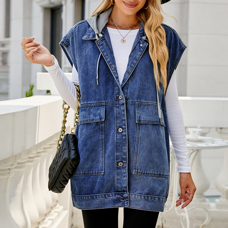Hooded option denim Cargo Vest(BUY 2 FREE SHIPPING)