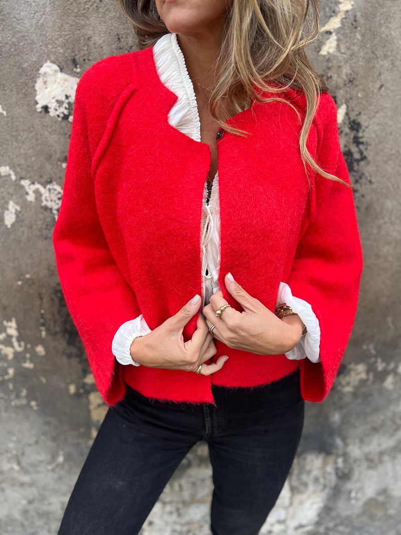 Loose Cropped Batwing Sleeve Button Jacket（BUY 2 FREE SHIPPING)