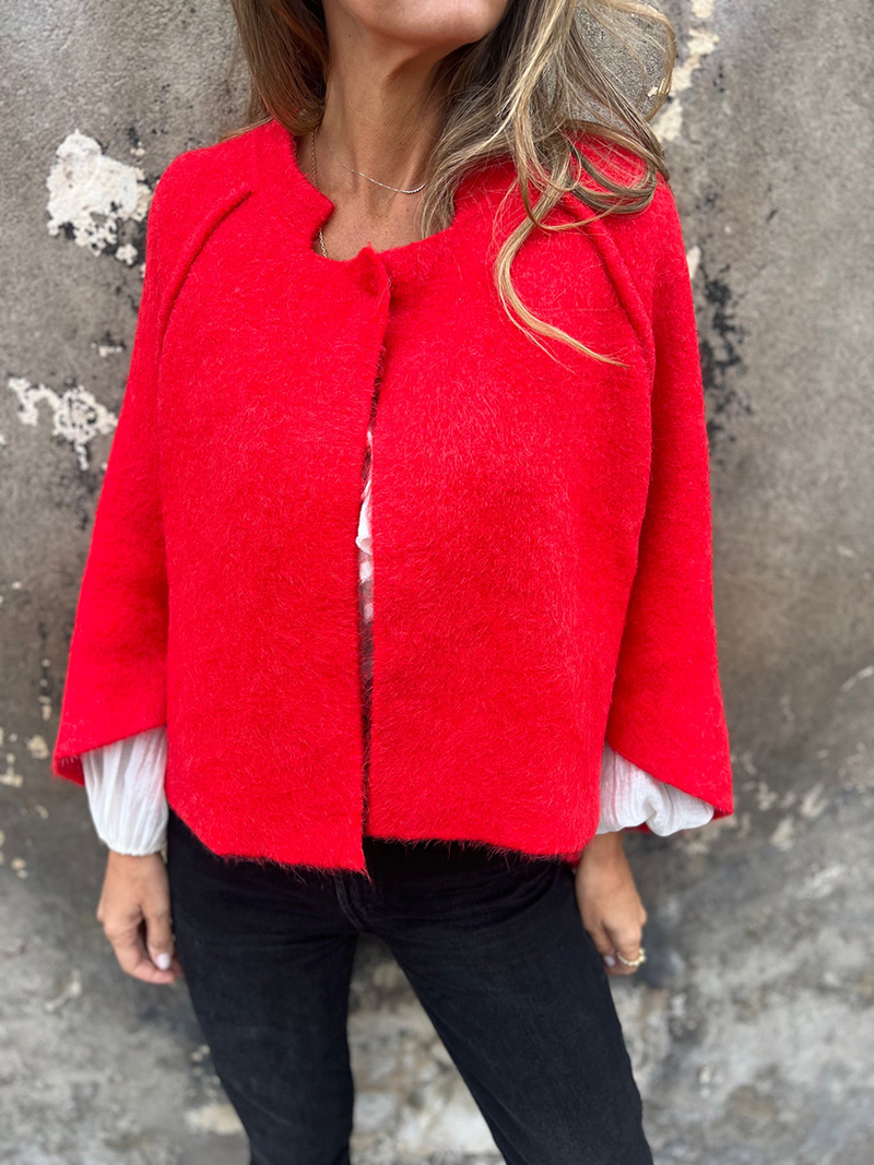 Loose Cropped Batwing Sleeve Button Jacket（BUY 2 FREE SHIPPING)