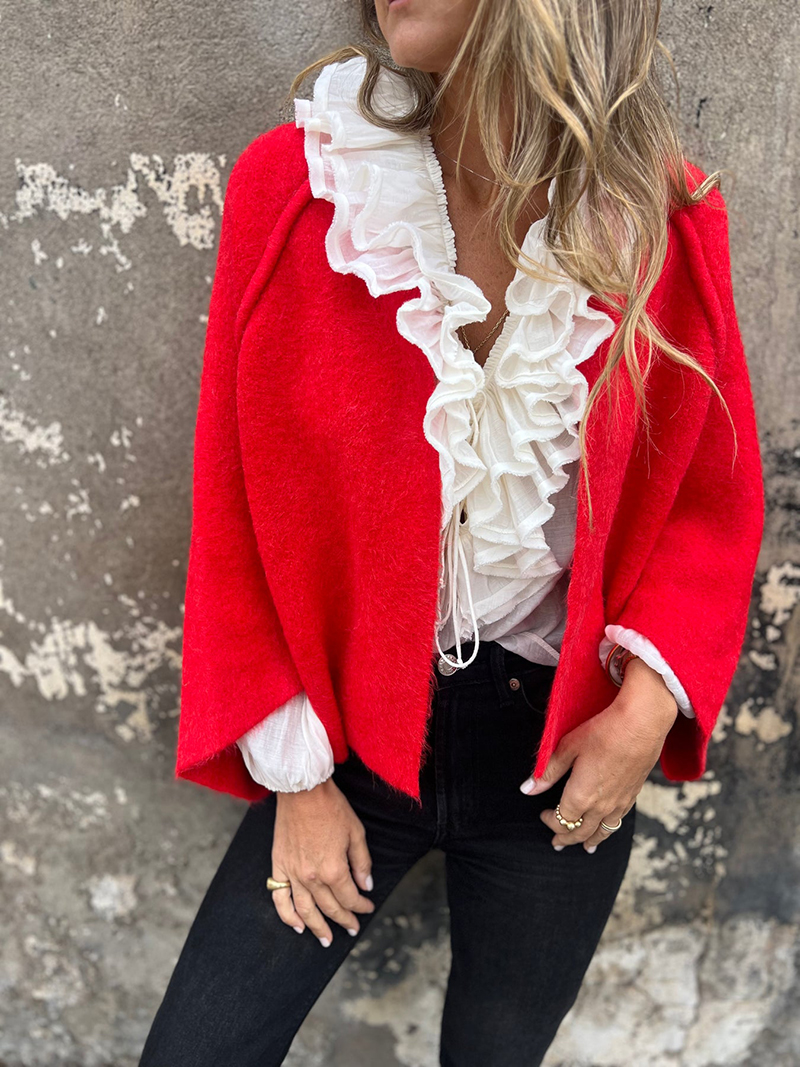 Loose Cropped Batwing Sleeve Button Jacket（BUY 2 FREE SHIPPING)