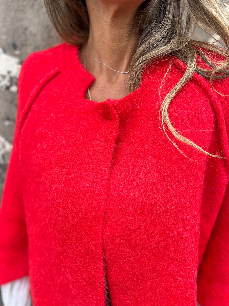 Loose Cropped Batwing Sleeve Button Jacket（BUY 2 FREE SHIPPING)