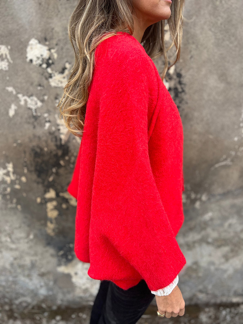 Loose Cropped Batwing Sleeve Button Jacket（BUY 2 FREE SHIPPING)