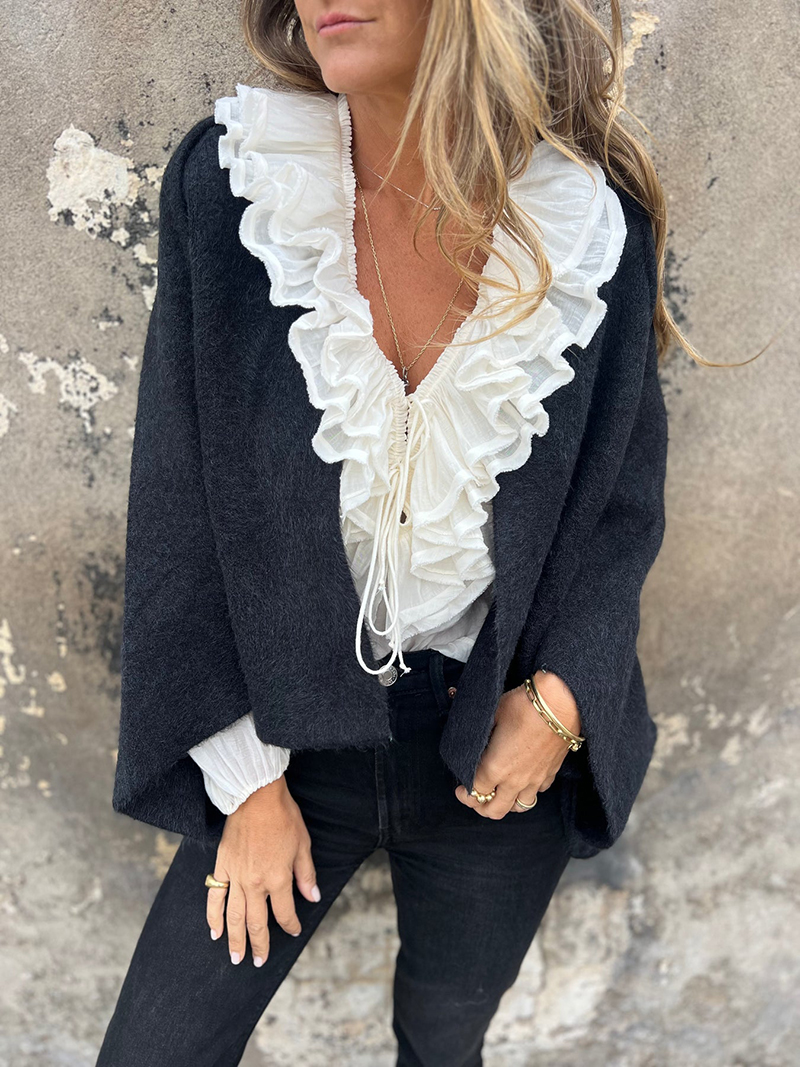 Loose Cropped Batwing Sleeve Button Jacket（BUY 2 FREE SHIPPING)