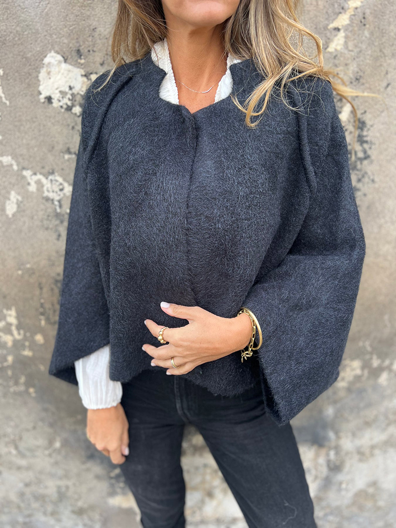 Loose Cropped Batwing Sleeve Button Jacket（BUY 2 FREE SHIPPING)