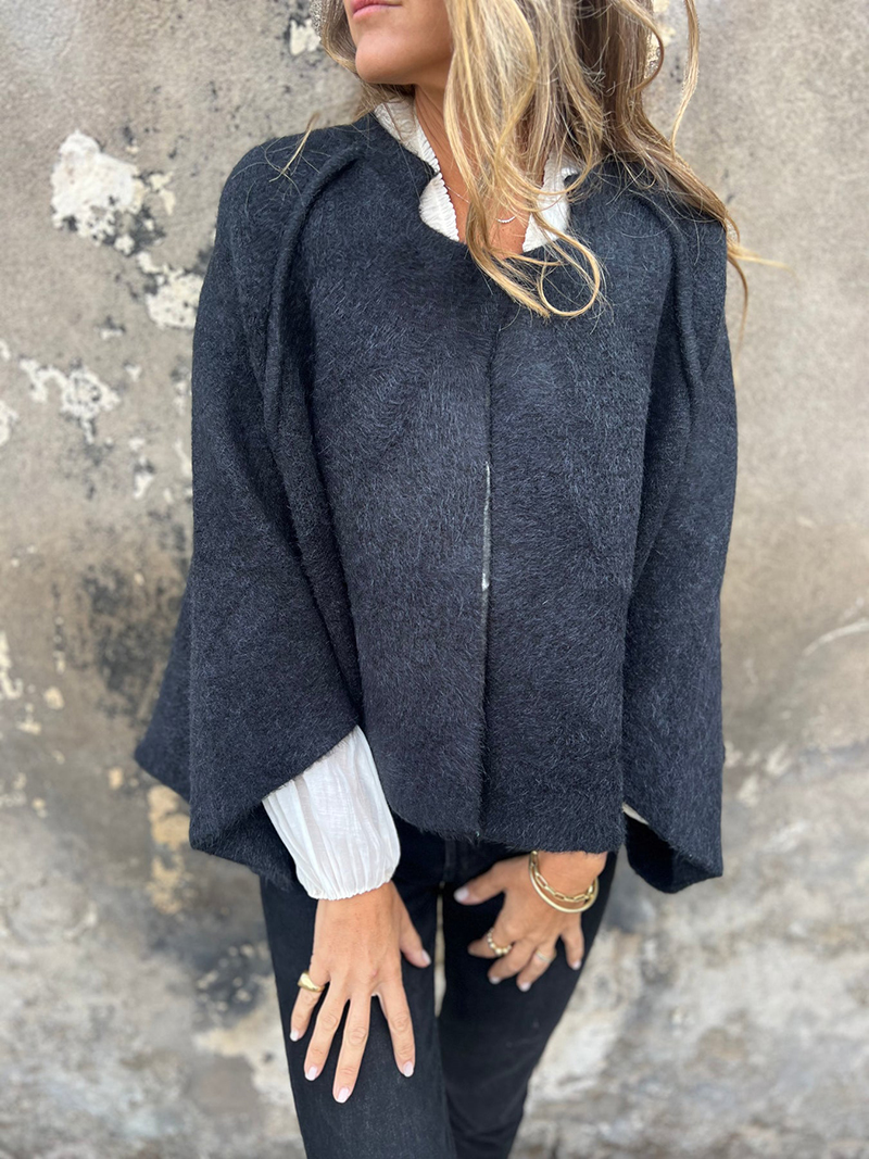 Loose Cropped Batwing Sleeve Button Jacket（BUY 2 FREE SHIPPING)