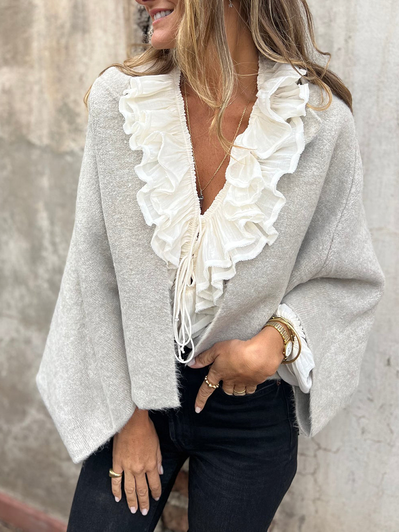 Loose Cropped Batwing Sleeve Button Jacket（BUY 2 FREE SHIPPING)