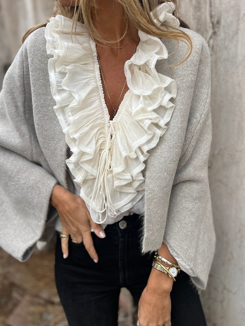 Loose Cropped Batwing Sleeve Button Jacket（BUY 2 FREE SHIPPING)