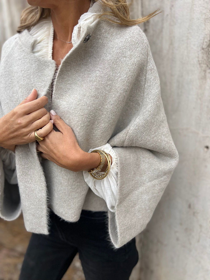 Loose Cropped Batwing Sleeve Button Jacket（BUY 2 FREE SHIPPING)