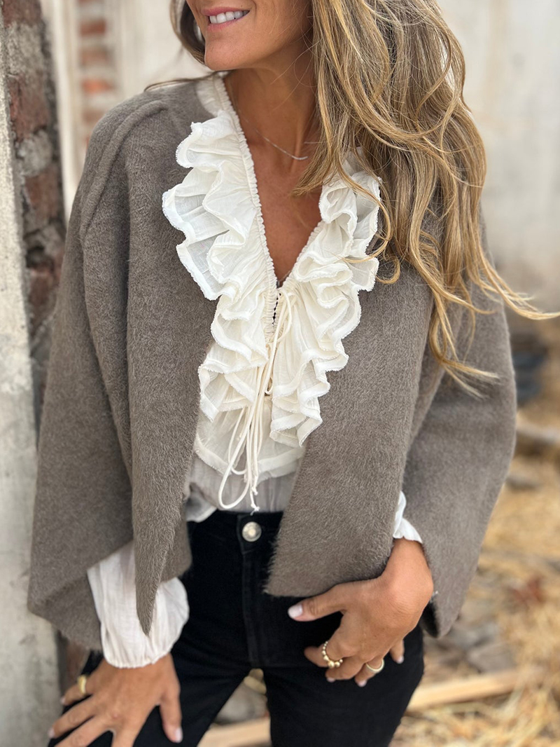 Loose Cropped Batwing Sleeve Button Jacket（BUY 2 FREE SHIPPING)