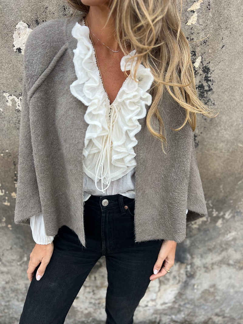 Loose Cropped Batwing Sleeve Button Jacket（BUY 2 FREE SHIPPING)