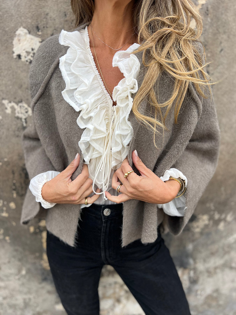 Loose Cropped Batwing Sleeve Button Jacket（BUY 2 FREE SHIPPING)