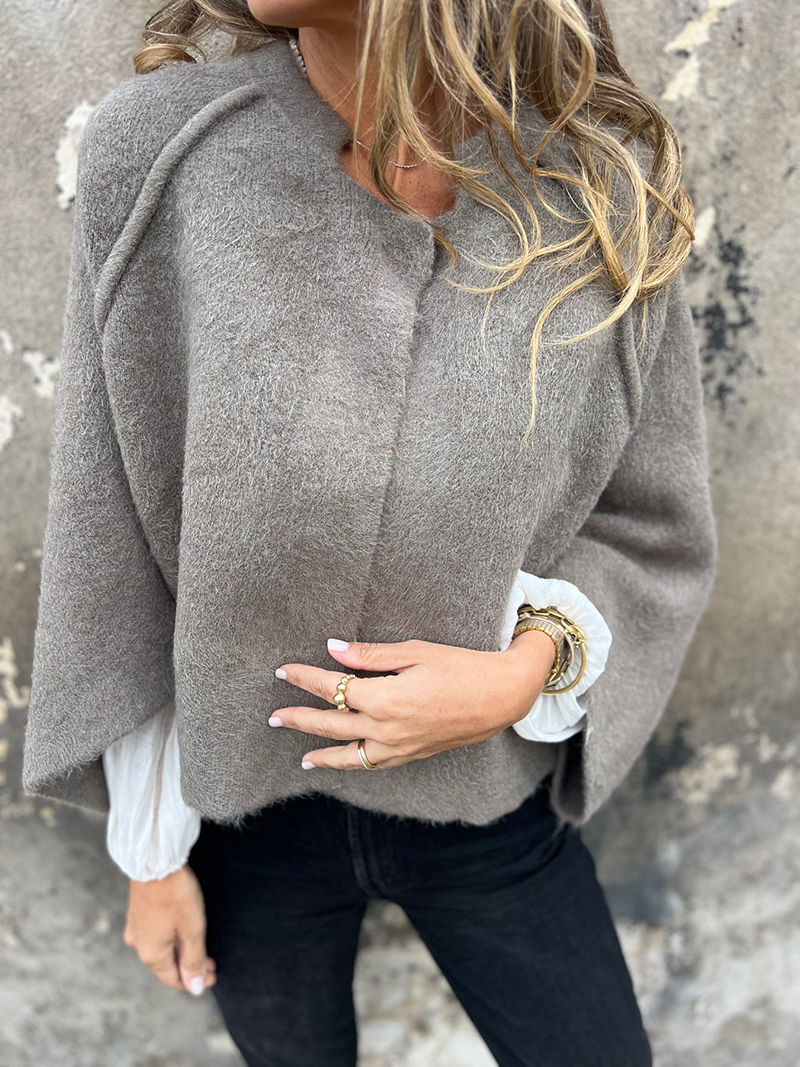 Loose Cropped Batwing Sleeve Button Jacket（BUY 2 FREE SHIPPING)