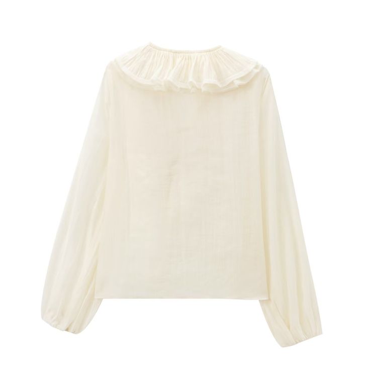 Lantern sleeve ruffle long sleeve shirt（BUY 2 FREE SHIPPING)