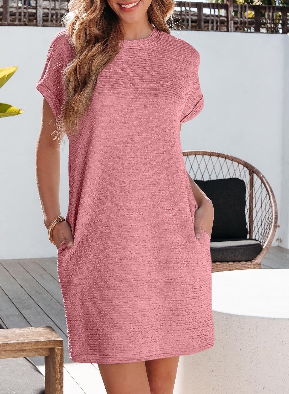 Women's Lightweight Summer Short Sleeve Dress with Pockets(BUY 2 FREE SHIPPING)