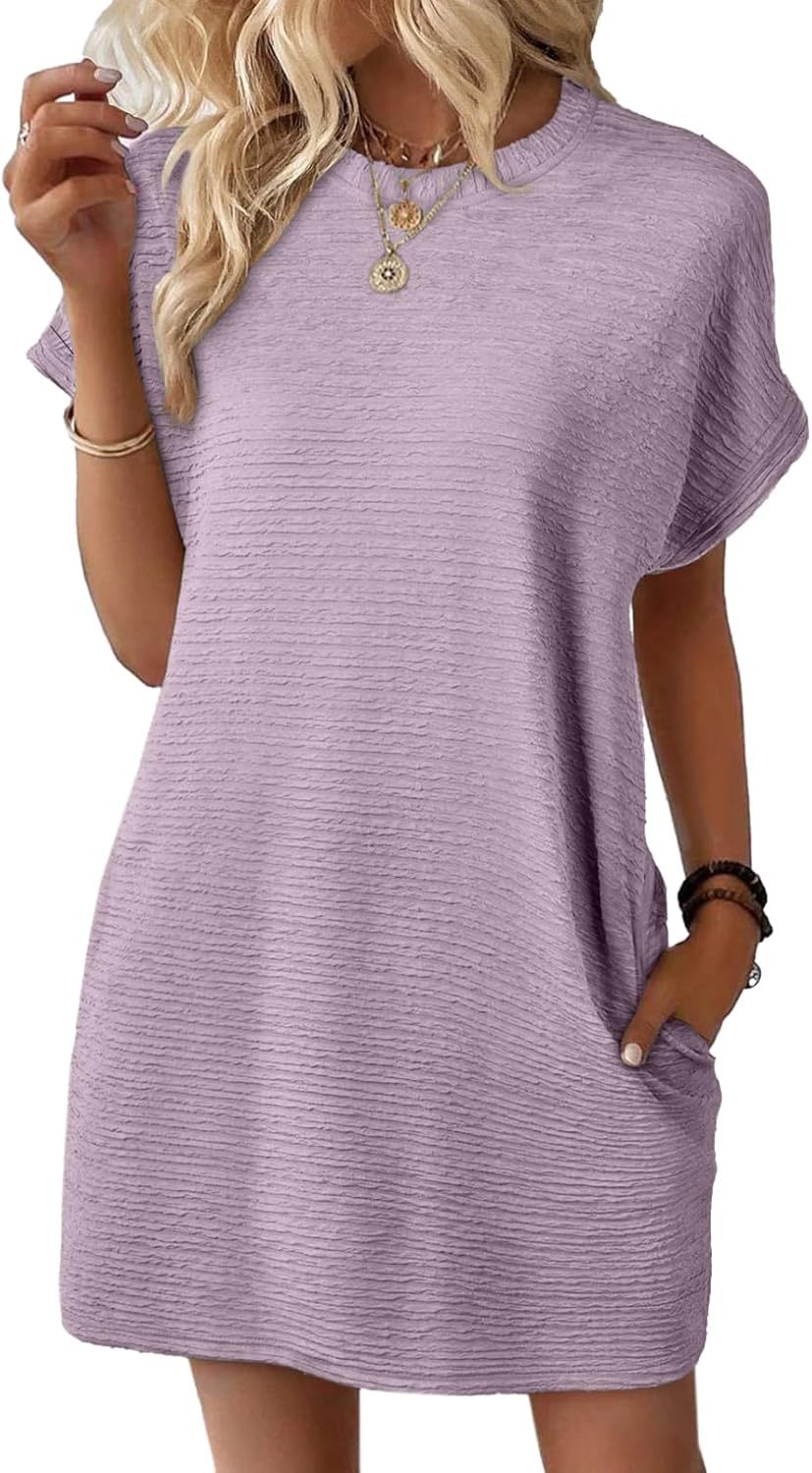 Women's Lightweight Summer Short Sleeve Dress with Pockets(BUY 2 FREE SHIPPING)