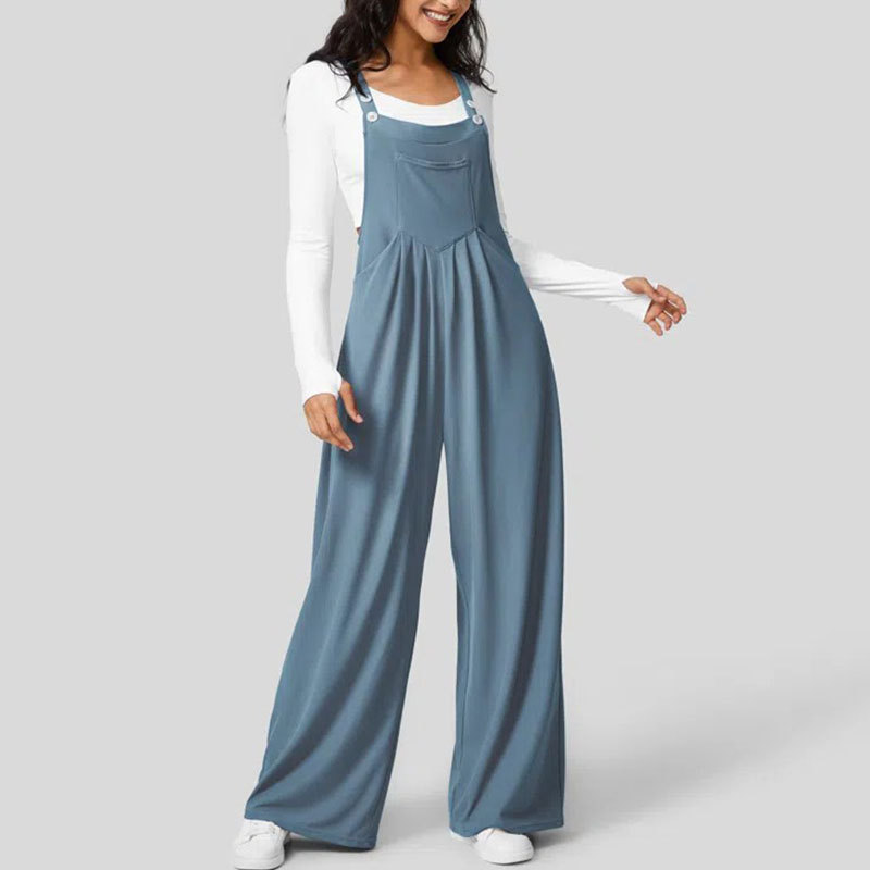 Adjustable Strap Button Multiple Pockets Plicated Waffle Casual Overalls.✨(Buy 2 Free Shipping)