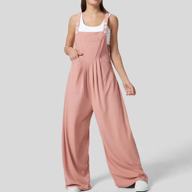 Adjustable Strap Button Multiple Pockets Plicated Waffle Casual Overalls.✨(Buy 2 Free Shipping)