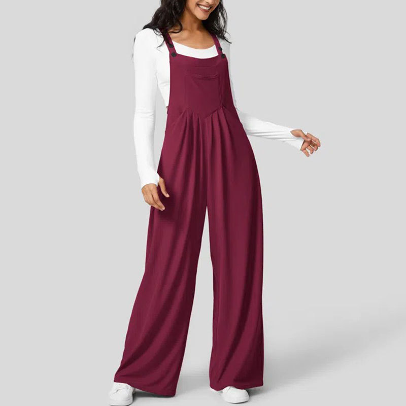 Adjustable Strap Button Multiple Pockets Plicated Waffle Casual Overalls.✨(Buy 2 Free Shipping)