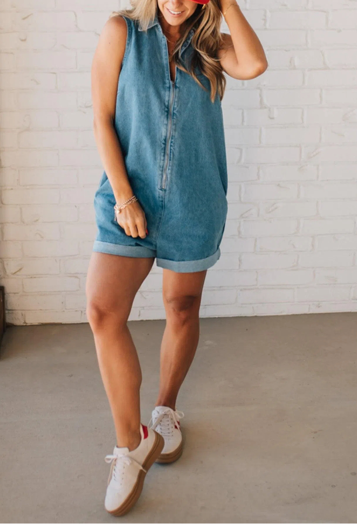 On Point Denim Romper