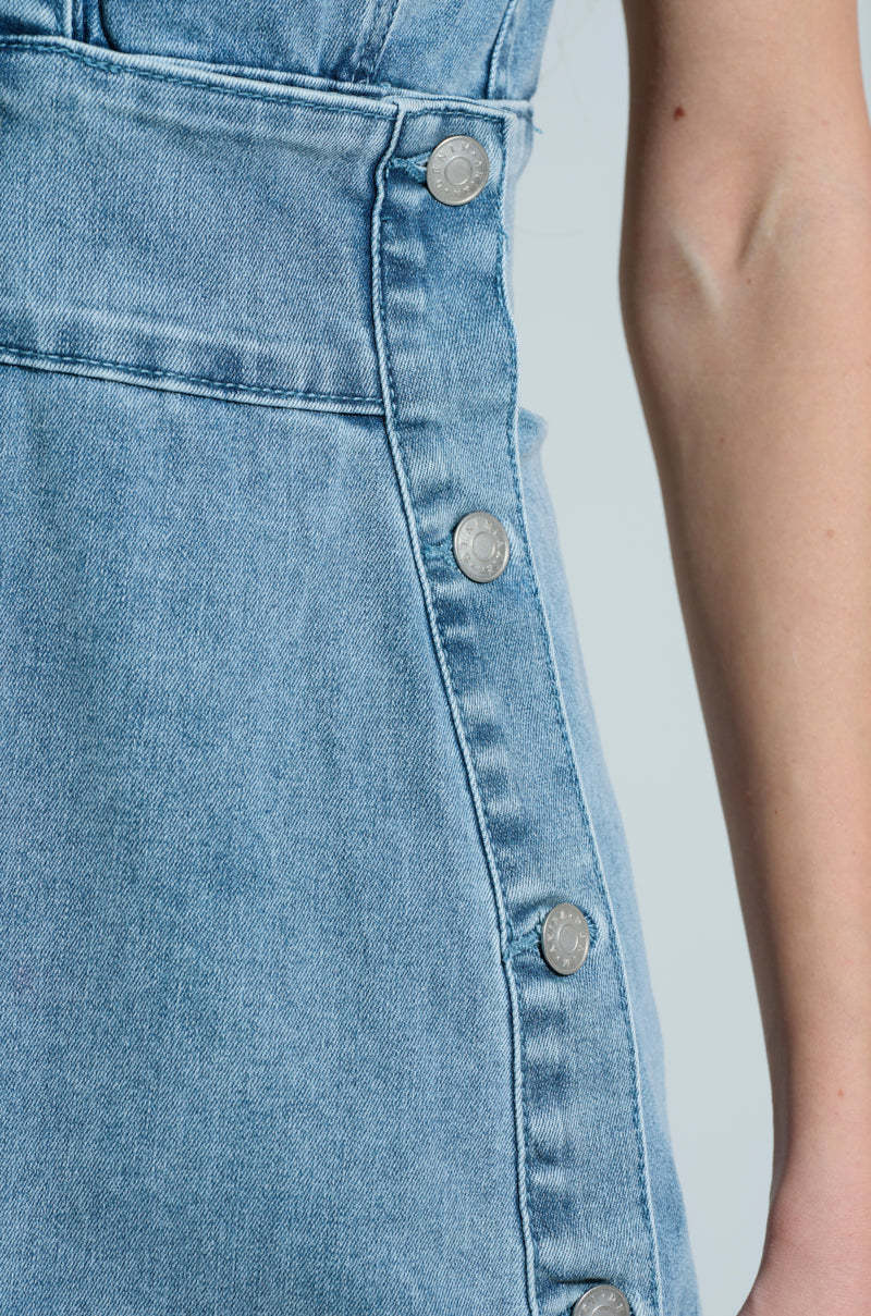 Short Sleeved Button-up Denim Dress