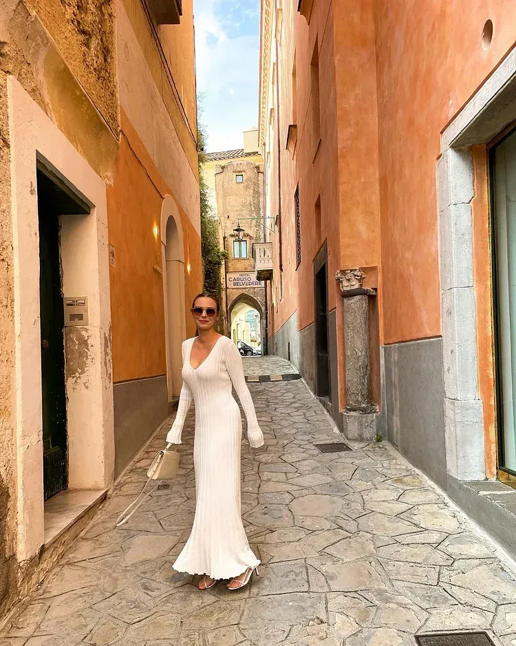 V-Neck Sleeved Knit Midi Dress(Buy 2 Free Shipping)