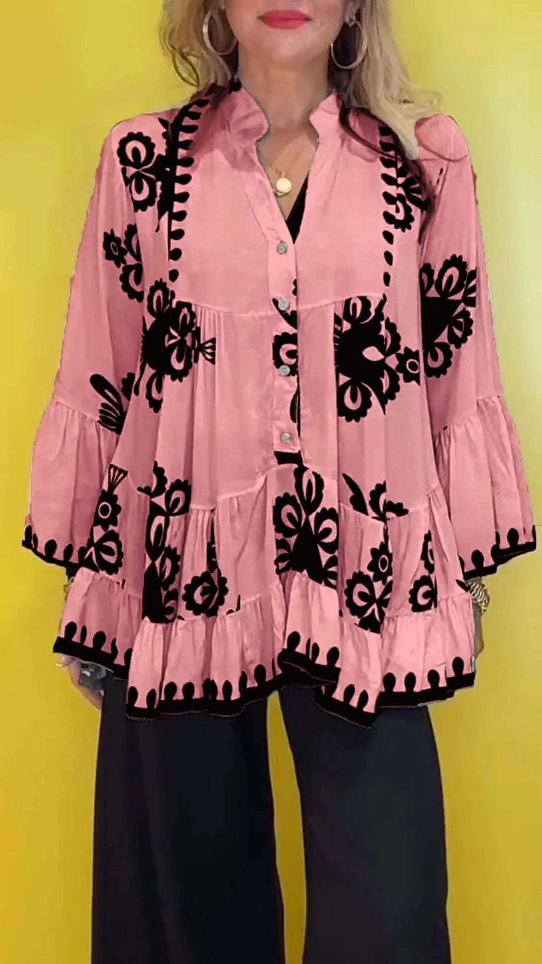 V-neck bohemian print loose shirt(BUY 2 FREE SHIPPING)