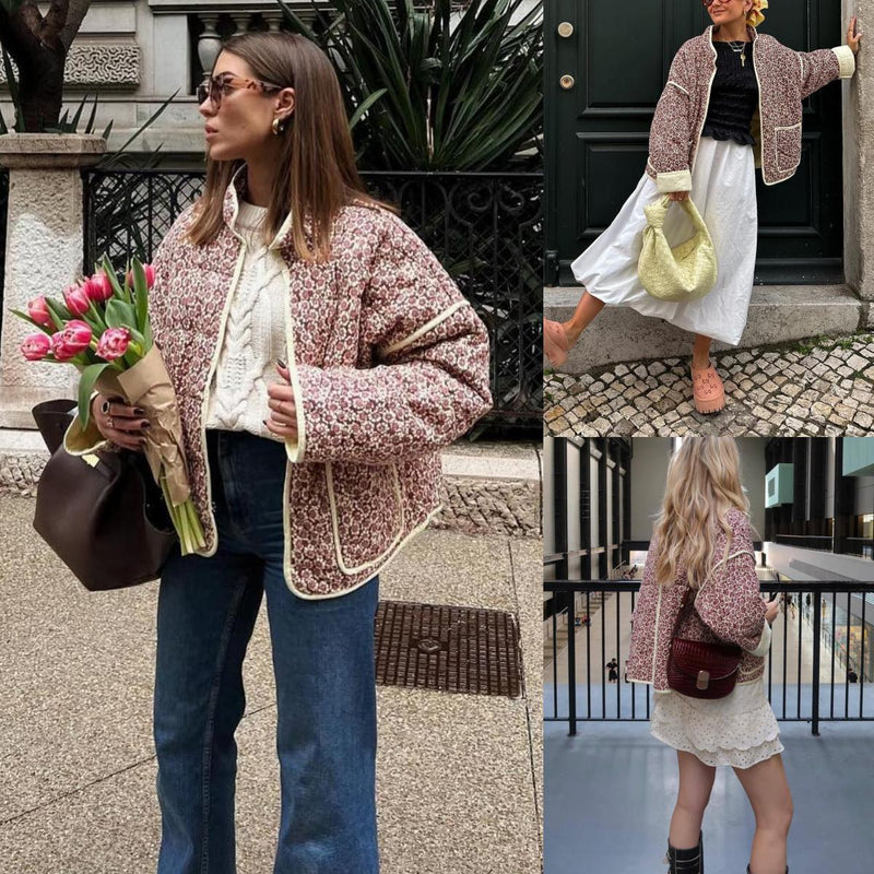 Women's Short Floral Quilted Jacket（BUY 2 FREE SHIPPING)