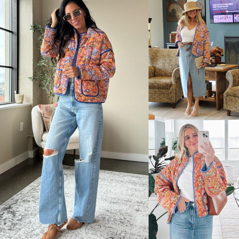 Women's Short Floral Quilted Jacket（BUY 2 FREE SHIPPING)