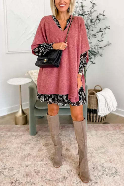 Fashion Loose Fit Solid Poncho Sweater（BUY 2 FREE SHIPPING）