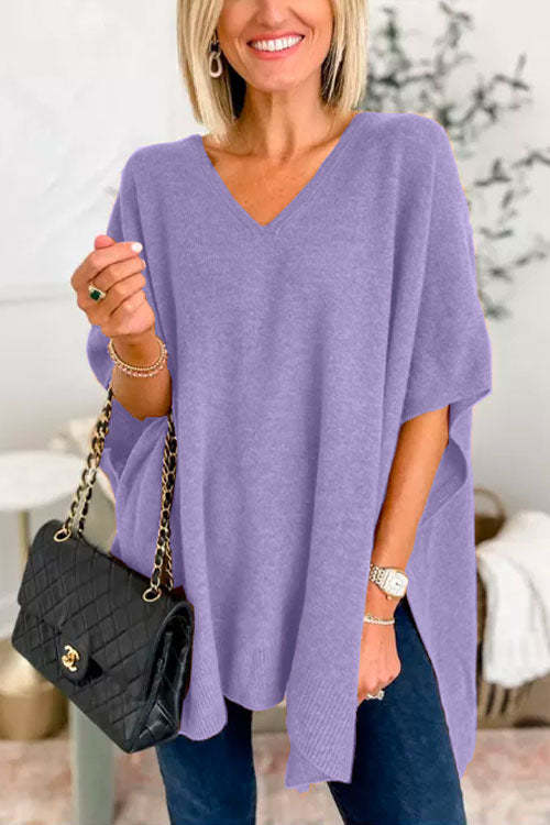 Fashion Loose Fit Solid Poncho Sweater（BUY 2 FREE SHIPPING）