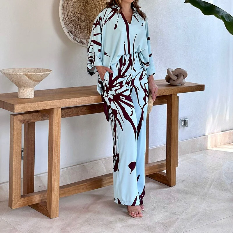 Printed zebra striped top and trousers set（Buy 2 free shipping)