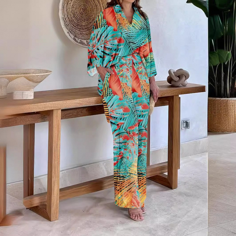 Printed zebra striped top and trousers set（Buy 2 free shipping)