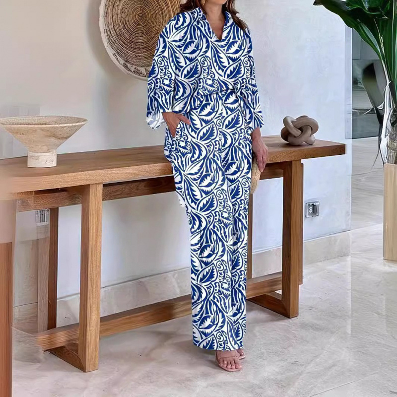 Printed zebra striped top and trousers set（Buy 2 free shipping)