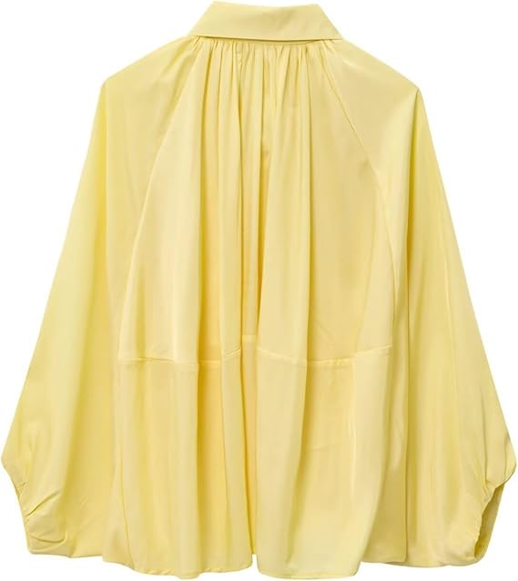 Puff Sleeve Zip-Up Lapel Bomber Jacket（BUY 2 FREE SHIPPING)