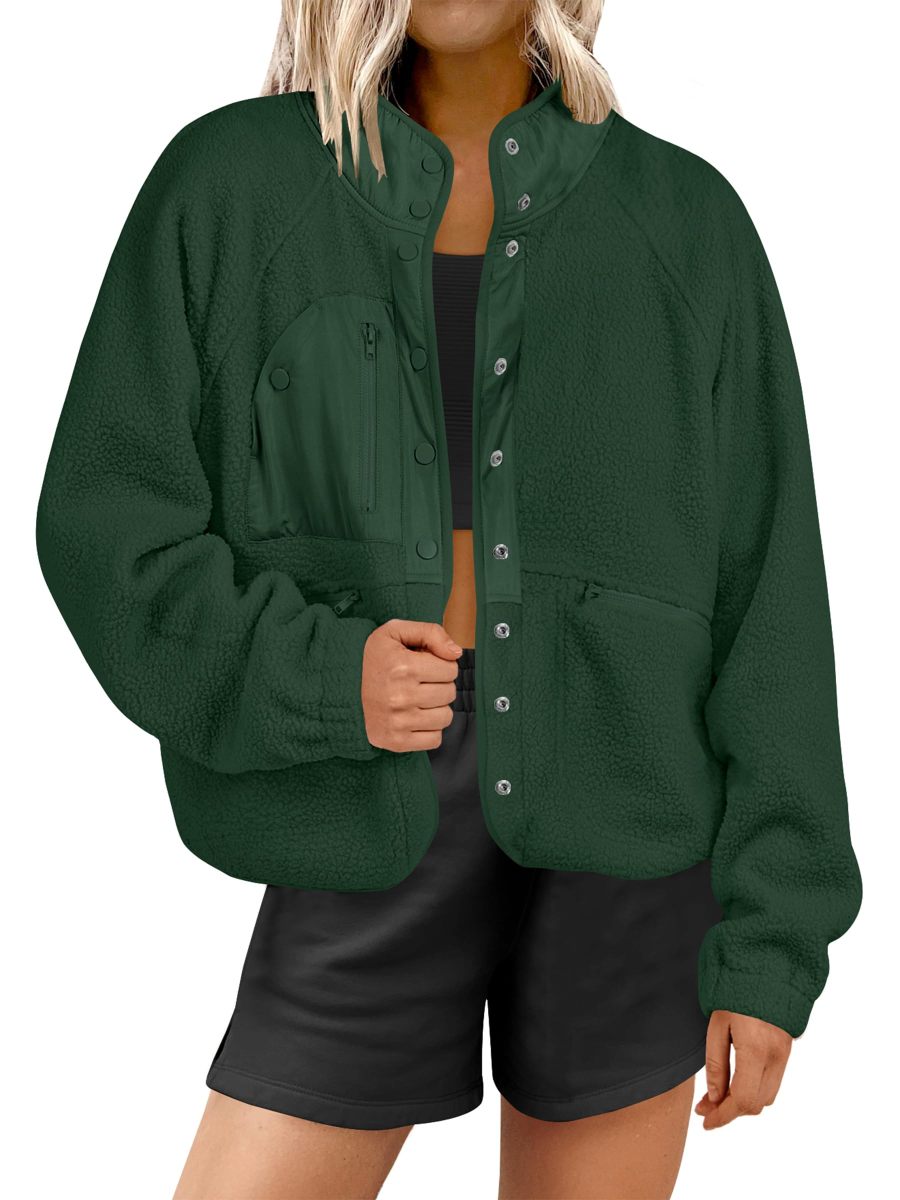 Women's Button Down Fuzzy Fleece Jacket (Buy 2 Free Shipping)
