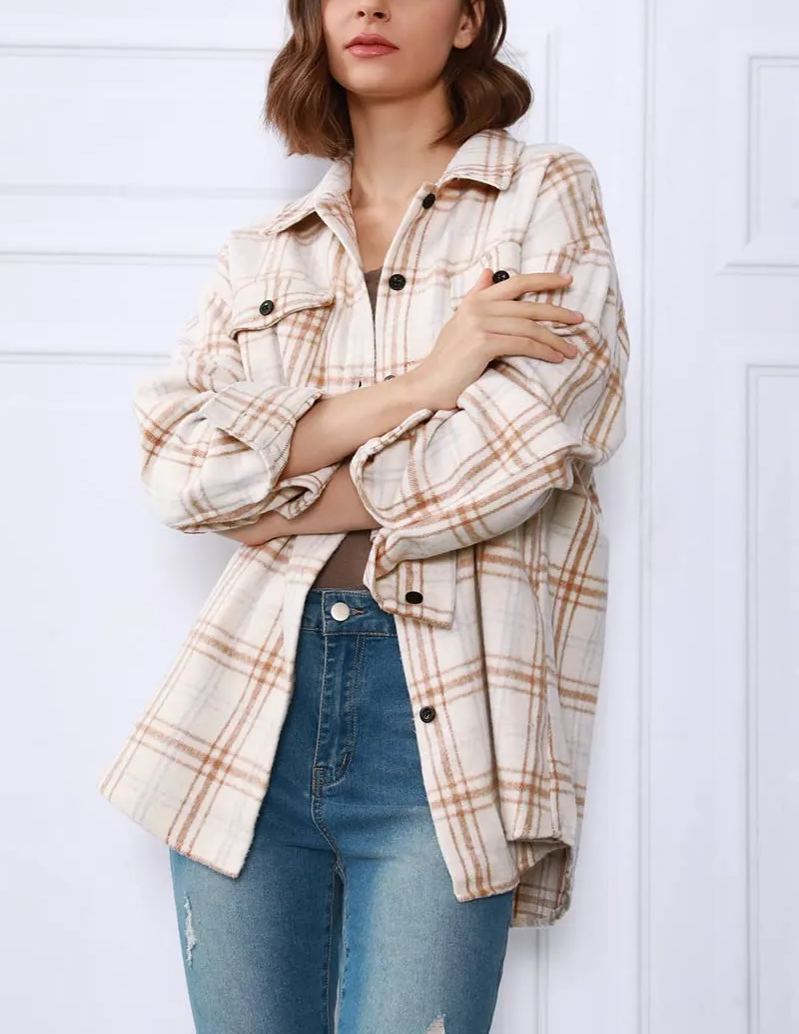 Hot Sale Women's Fall Flannel Plaid Button Down Shirts Jackets (BUY 2 FREE SHIPPING)