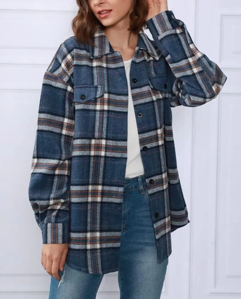 Hot Sale Women's Fall Flannel Plaid Button Down Shirts Jackets (BUY 2 FREE SHIPPING)