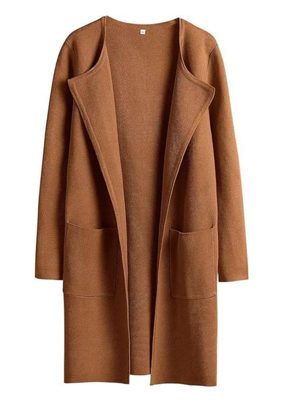 Women's Solid Color Coat Lapel Top Coat with Pockets(BUY 2 FREE SHIPPING)