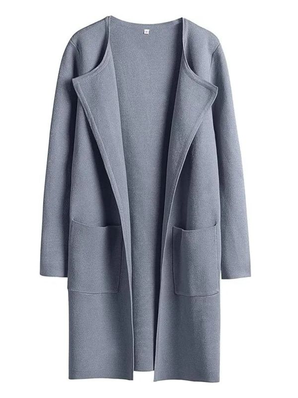Women's Solid Color Coat Lapel Top Coat with Pockets(BUY 2 FREE SHIPPING)