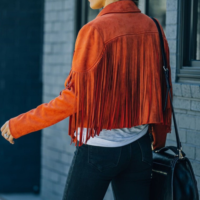 Women's Faux Suede Tassel Cowgirl Jackets