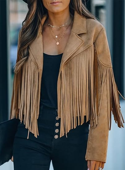 Women's Faux Suede Tassel Cowgirl Jackets