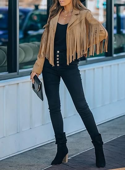 Women's Faux Suede Tassel Cowgirl Jackets