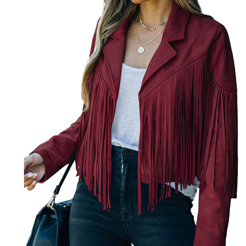 Women's Faux Suede Tassel Cowgirl Jackets